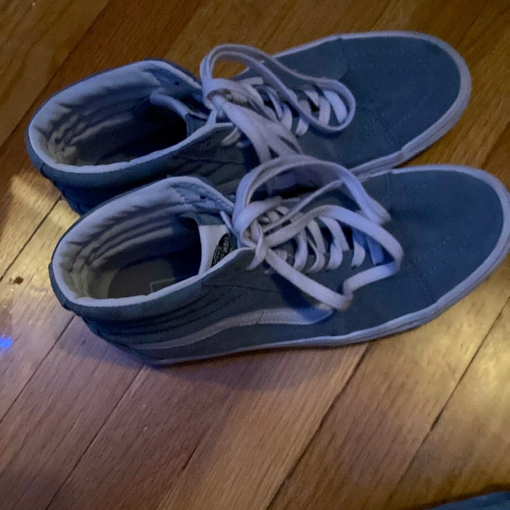 Used women’s size 8.5 suede blue vans high tops